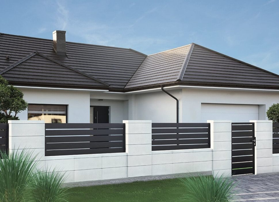 kolor ogrodzenia joniec szare i białe