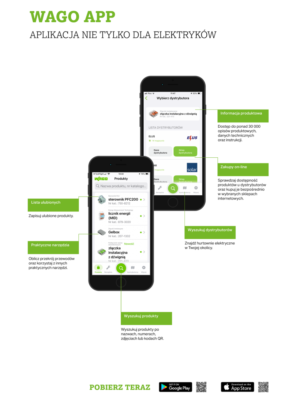 Zalety aplikacji WAGO APP - grafika informacyjna