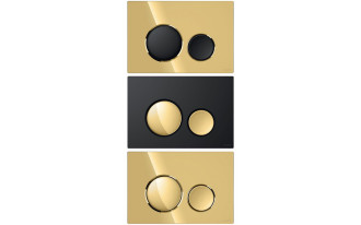 Złoto na okrągło - nowe przyciski spłukujące LUNA BY CERSANIT w odcieniach złota i czerni