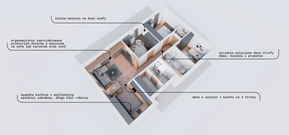 Rzut domu Y-Home o powierzchni 82 m²