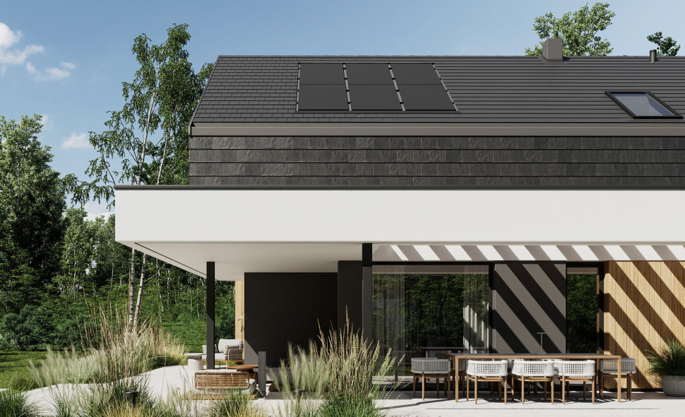 System fotowoltaiczny VARIO został opracowany z myślą o nowoczesnych, energooszczędnych domach (Projekt: Home Koncept)