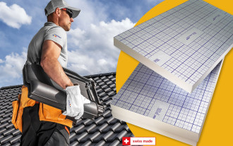 swissporPIR Alu w roli warstwy termoizolacyjnej dachu skośnego krytego dachówką ceramiczną lub cementową