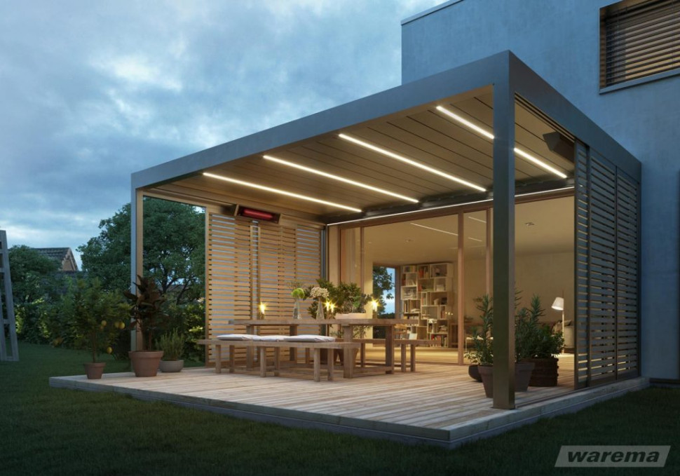 Pergola Lamaxa L50 View łączy nowoczesny design i maksymalną funkcjonalność dla zapewnienia optymalnych warunków i wygody na tarasie przez cały rok