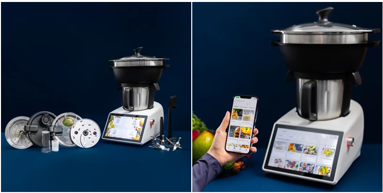 Robot współpracuje z domową siecią Wi-Fi, automatycznie aktualizując bazę przepisów