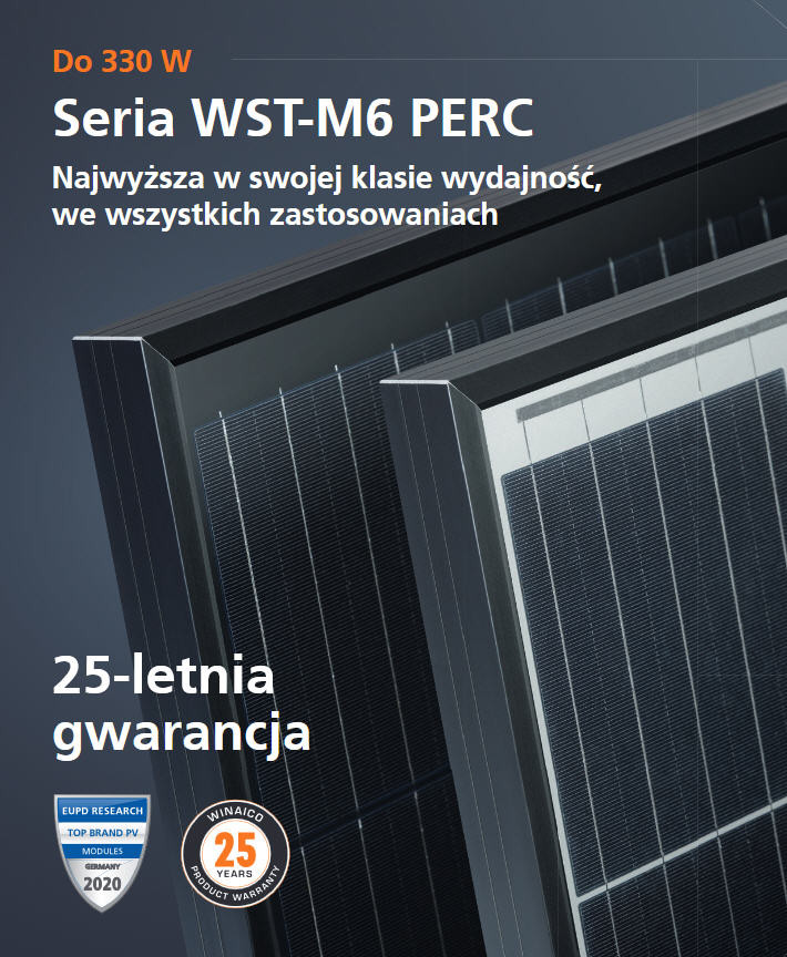 Panele fotowoltaiczne Winaico z serii WST-M6 PERC.