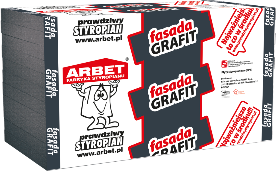 Styropian grafitowy ma o ok. 1/4 niższy współczynnik lambda niż biały styropian. To niemal równoważy jego wyższą cenę za 1 m3