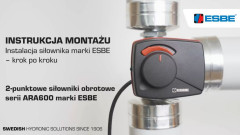 Instalacja 2-punktowego siłownika ESBE serii ARA600 na zaworze serii VRG