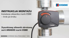 Montaż 3-punktowego siłownika serii ARA600 marki ESBE na zaworze serii VRG