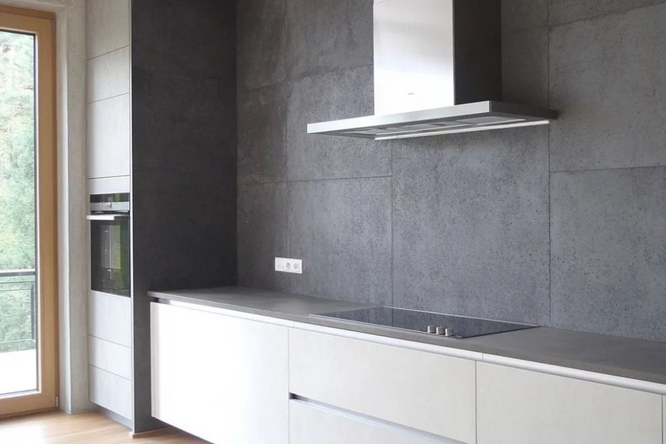 Płyty z betonu architektonicznego w kuchni