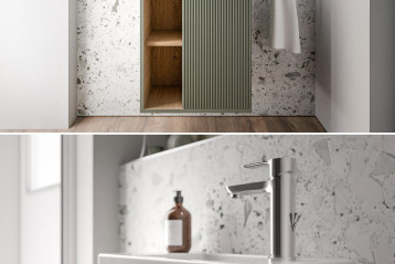 Szafka podumywalkowa Bernstein BELDIVO 50 cm z białą umywalką