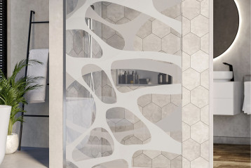 Ścianka prysznicowa Bernstein Walk-In EX101 - szkło z powłoką NANO - matowy wzór - różne szerokości