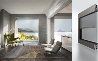 Okna Schüco PVC-U z ukrytą osłoną przeciwsłoneczną