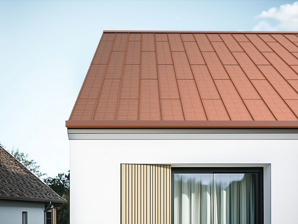 Dachy solarne Electrotile: eTile Flat Brick Red