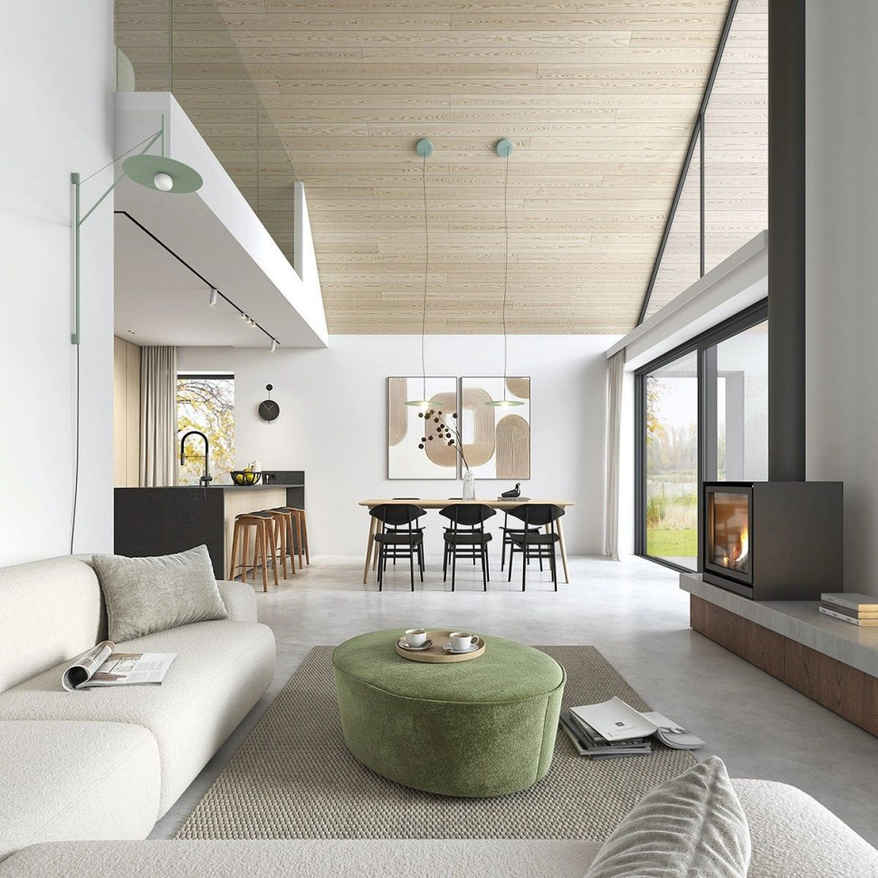 Dom z antresolą nad strefą dzienną - projekt domu Beztroski 1 WAW1158