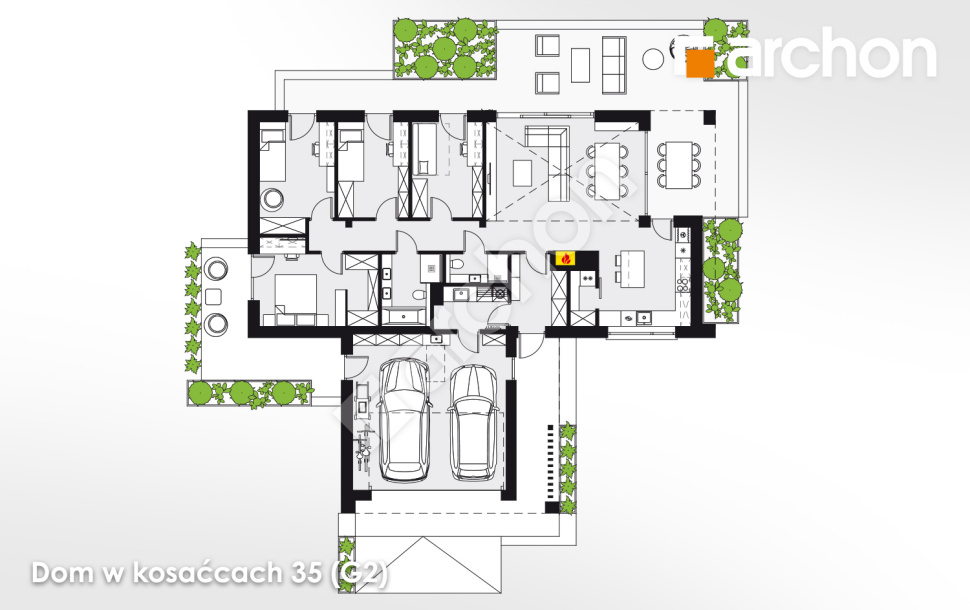 Projekt Dom w kosaćcach 35 (G2)