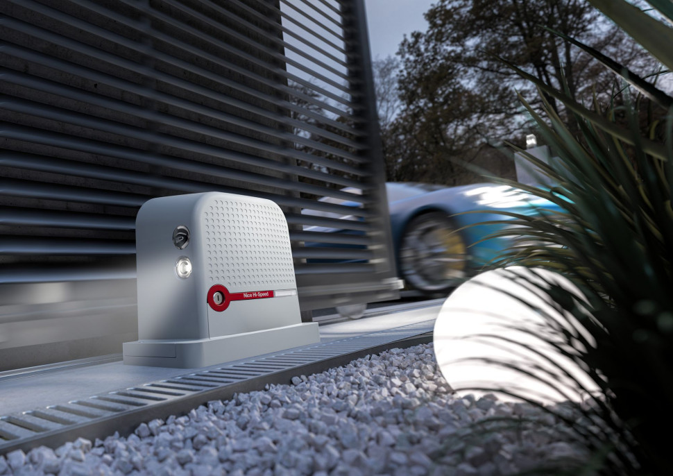 Brama wjazdowa wyposażona w napęd Robus