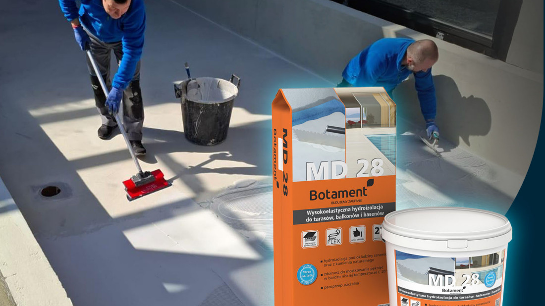 Hydroizolacja łazienki, tarasu i basenu? Tylko z Botament MD28
