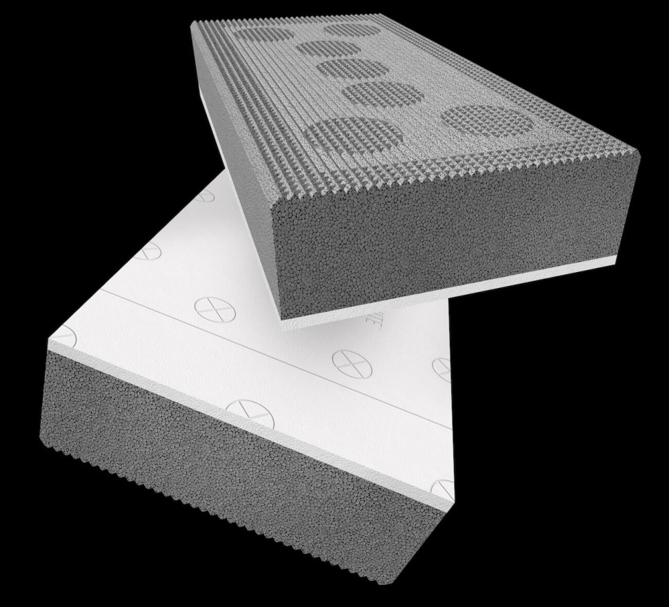 Płyty styropianu z wyfrezowanymi rowkami