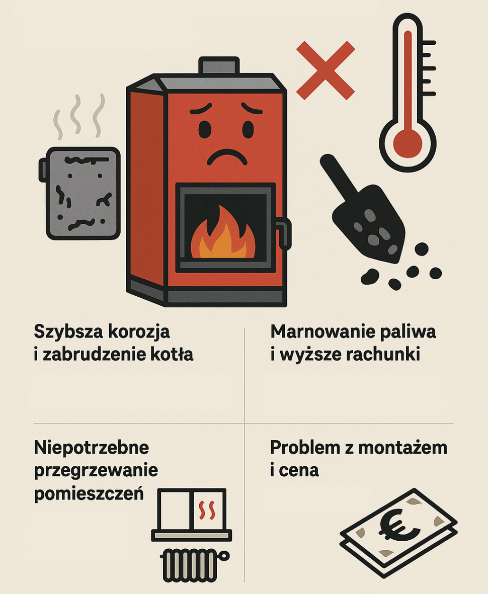 Infografika: Dlaczego nie warto kupować kotła o zbyt dużej mocy grzewczej?