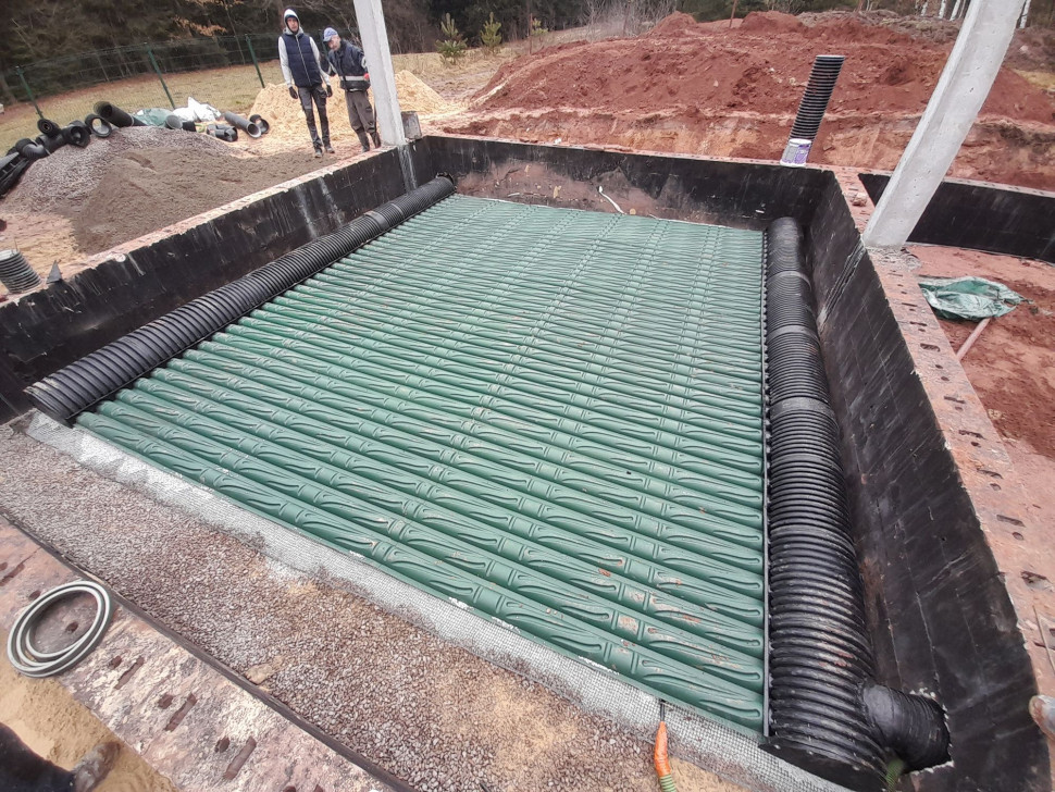 Zdjęcia z realizacji systemu GWC GEOSTRONG w fundamentach