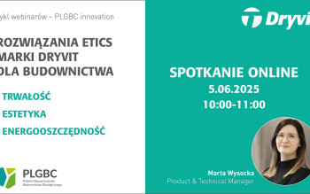 Webinar z cyklu „PLGBC_Innovation” poświęcony rozwiązaniom ETICS marki Dryvit dla budownictwa