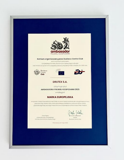 Drutex z tytułem Marka Europejska 2025