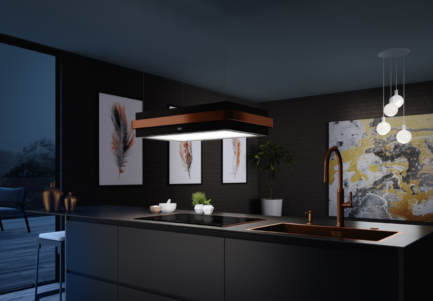 Imponujący okap wyspowy 