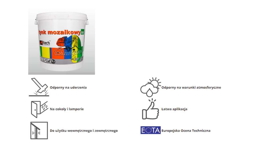 MITECH MK KAMELEON - dekoracyjny tynk mozaikowy odporny na uszkodzenia