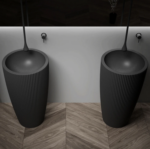 Wolnostojąca umywalka TWZ316 w antycznym stylu z konglomeratu