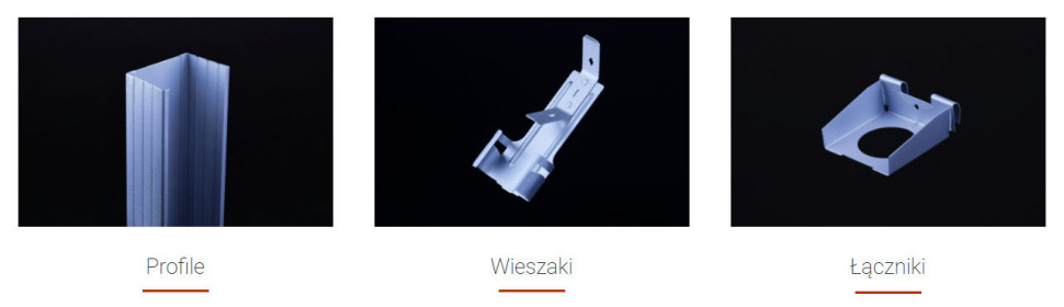 Produkty marki Metpol potrzebne do budowy sufitu podwieszanego.