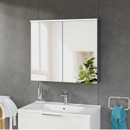 Szafka łazienkowa SOLO z oświetleniem LED i lustrem 80 cm