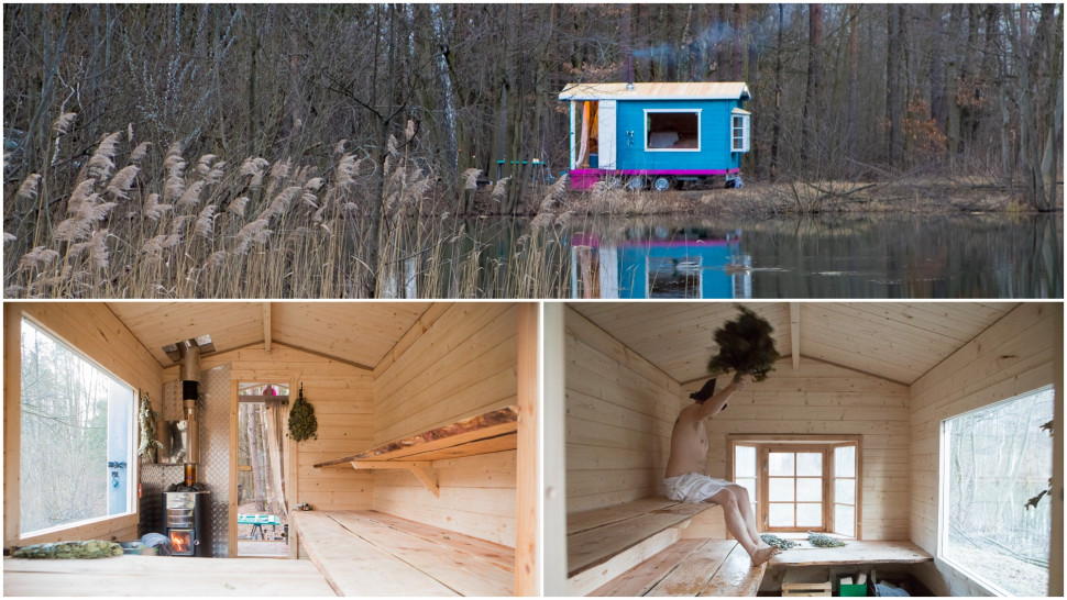 Mobilna sauna na ruchomym podwoziu