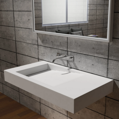 Umywalka ścienna PB2155 z odlewu mineralnego