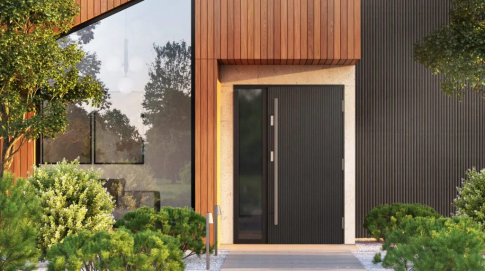 Drzwi zewnętrzne drewniane model P207.