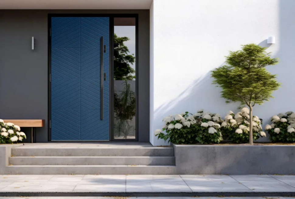 Drzwi zewnętrzne drewniane model P209.