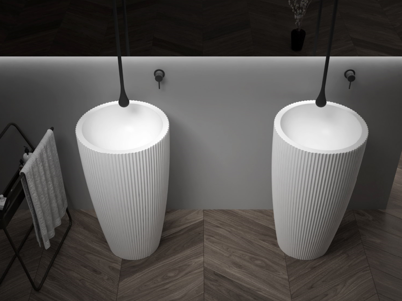 Umywalka postumentowa TWZ316 zachwyca swoim kolumnowym i antycznym designem