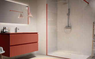 Meble RONAL AMIATA i wolno stojące ścianki walk-in EASY - sposób na nowoczesną łazienkę