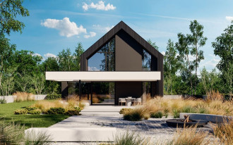 Nowoczesna stodoła z poddaszem - HOMEKONCEPT 134