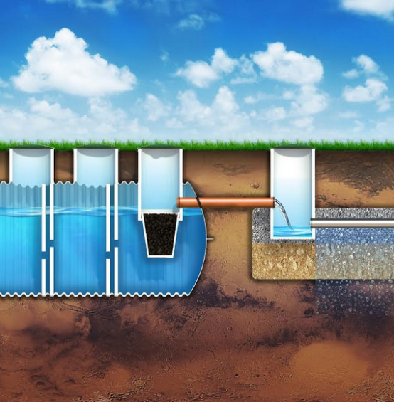 EKO-ODR - oczyszczalnia ekologiczna (przepływowa z osadnikiem gnilnym) 2600l do 20 osób