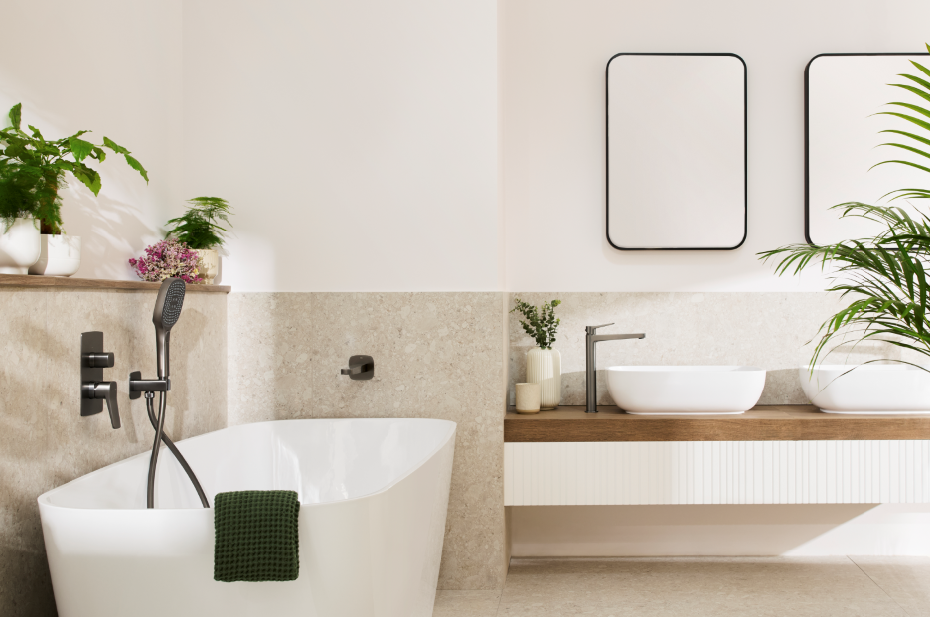 BATERIE ŁAZIENKOWE MALAGA. Wykończenie: Gun metal