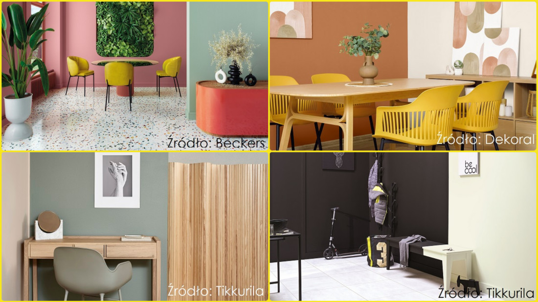 Wnętrza podzielone na strefy kolorystyczne. Propozycje Tikkurila, Beckers i Dekoral