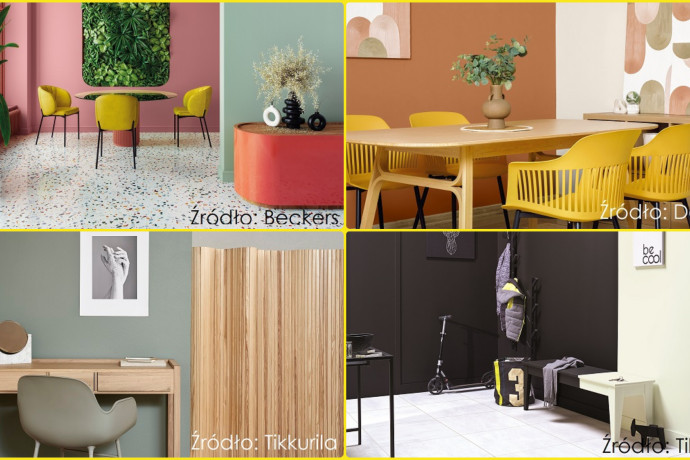 Wnętrza podzielone na strefy kolorystyczne. Propozycje Tikkurila, Beckers i Dekoral