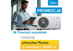 Kup pompę ciepła Midea M-Thermal i odbierz eVoucher Pluxee o wartości 2500 zł!