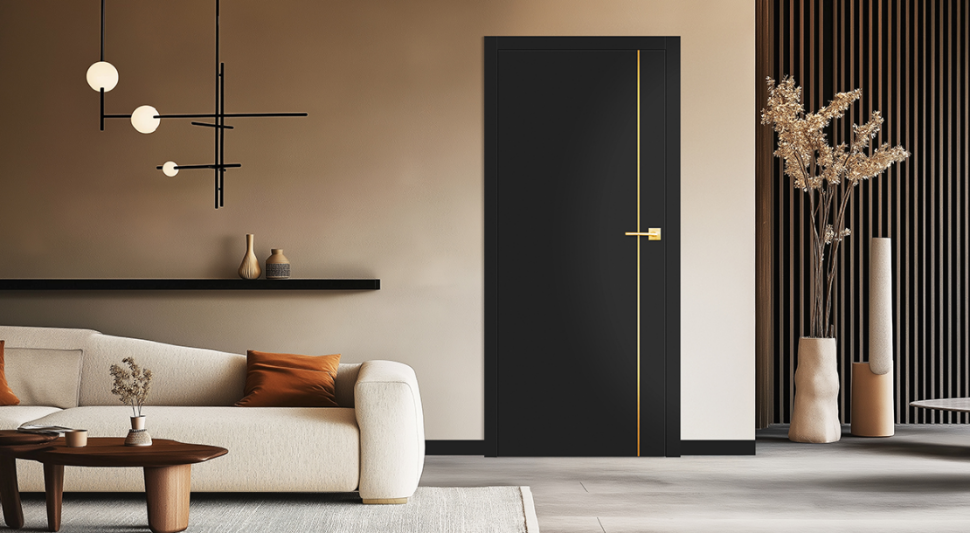 Drzwi wewnętrzne ALTAMURA 1 LUX, kolor czarny ST CPL