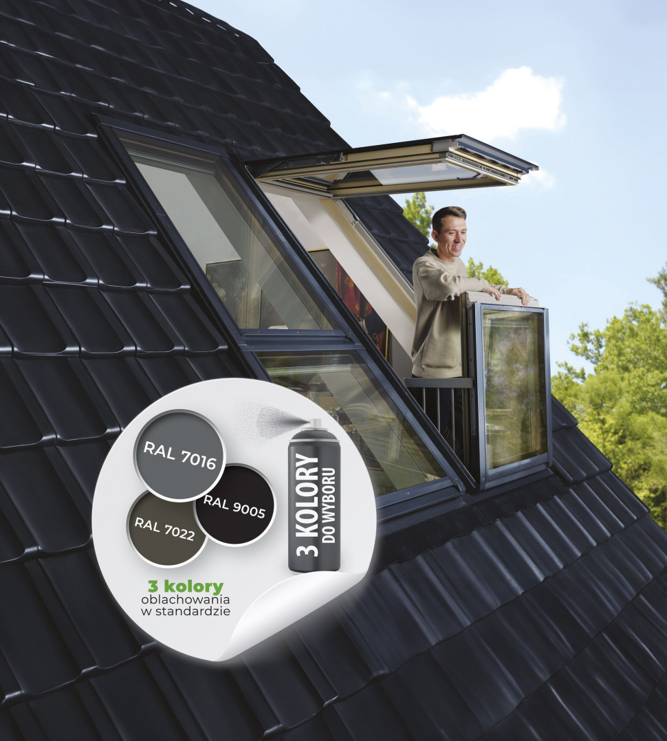 Nowy design zewnętrznego oblachowania nadaje oknom dachowym z linii GREENVIEW atrakcyjnego wyglądu i nowoczesnego charakteru.