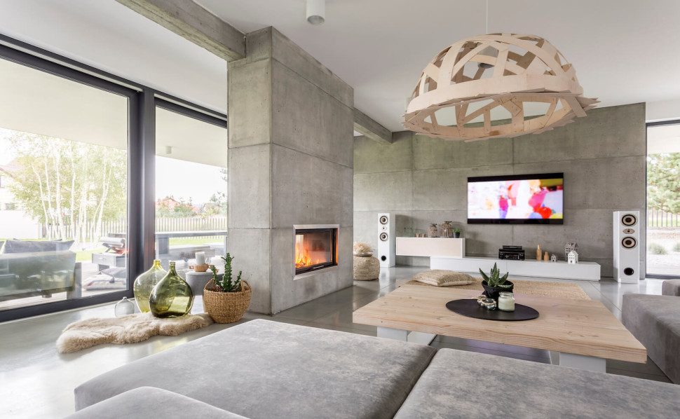 Beton architektoniczny do obudowy kominka