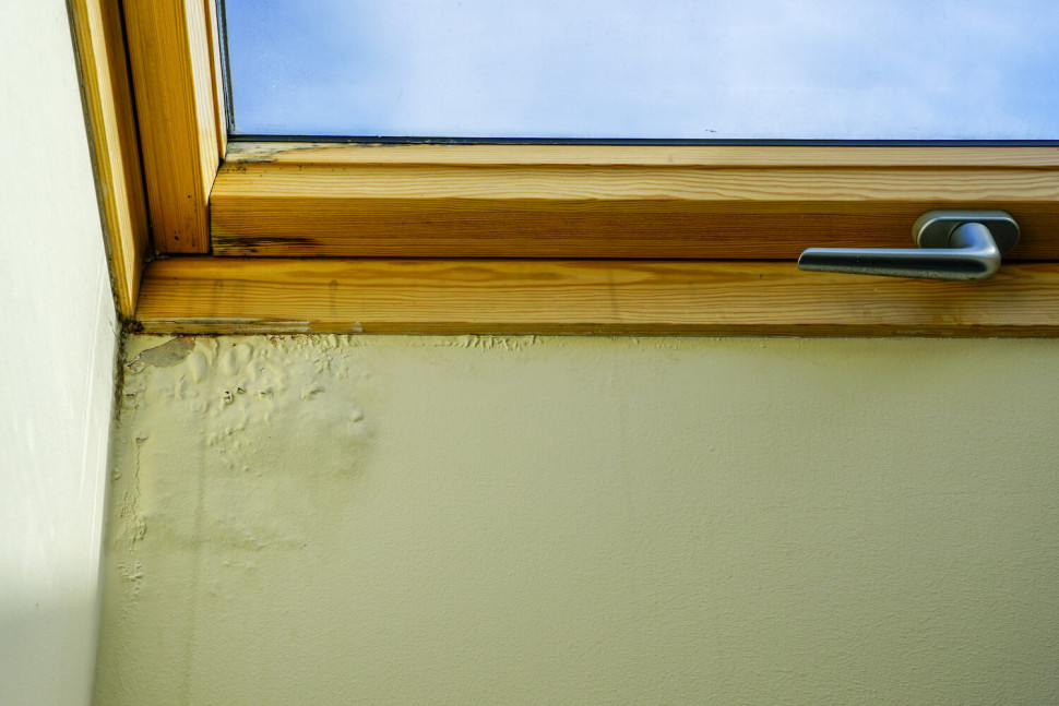 wilgoć przy oknie dachowym - przeciek