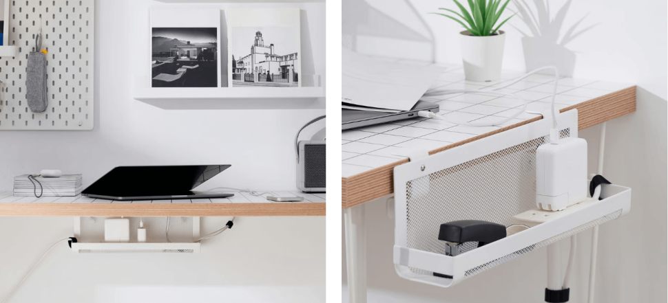 półka na kable i ładowarki