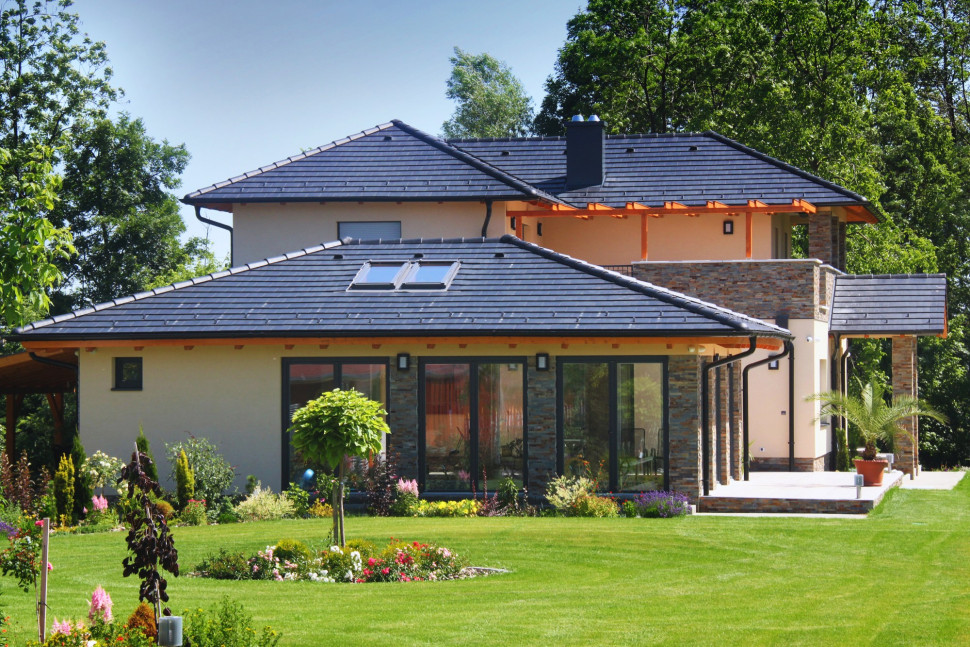 Dachówka betonowa Braas Teviva, kolor grafitowy