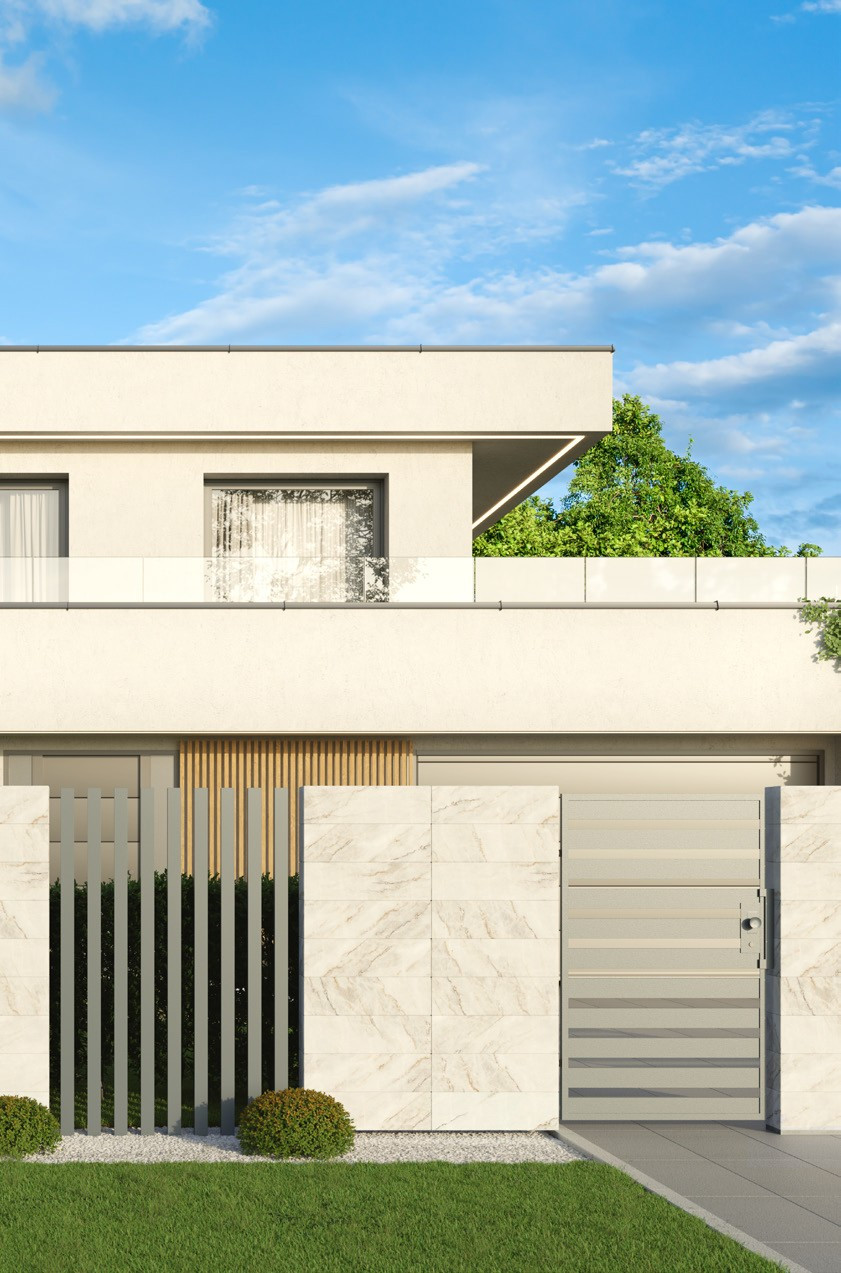 Ogrodzenie NATURYT - marmur szaro-beżowy